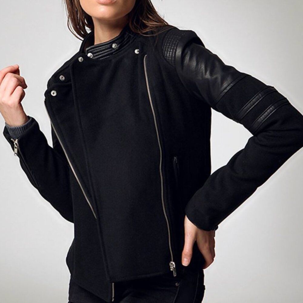 Zara Faux Suede and Leather Moto Jacket